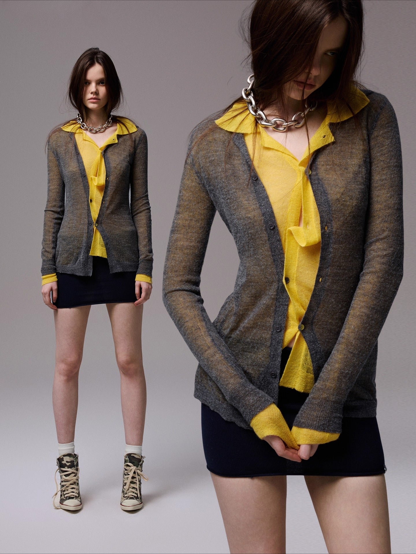 Semi-Sheer Slim Fit Cardigan
