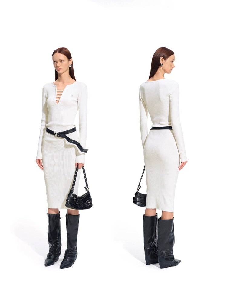 Trace Wool Blend Bodycon Dress