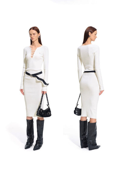 Trace Wool Blend Bodycon Dress
