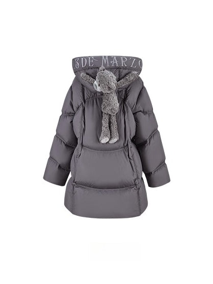 Lightweight Hooded Mid-Length Down Coat