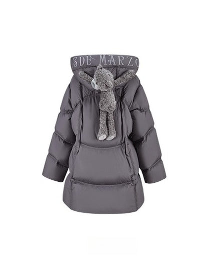 Lightweight Hooded Mid-Length Down Coat