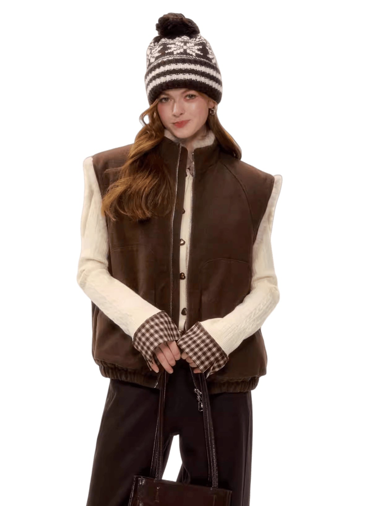 Vintage Reversible Wool-Blend Faux Fur Vest