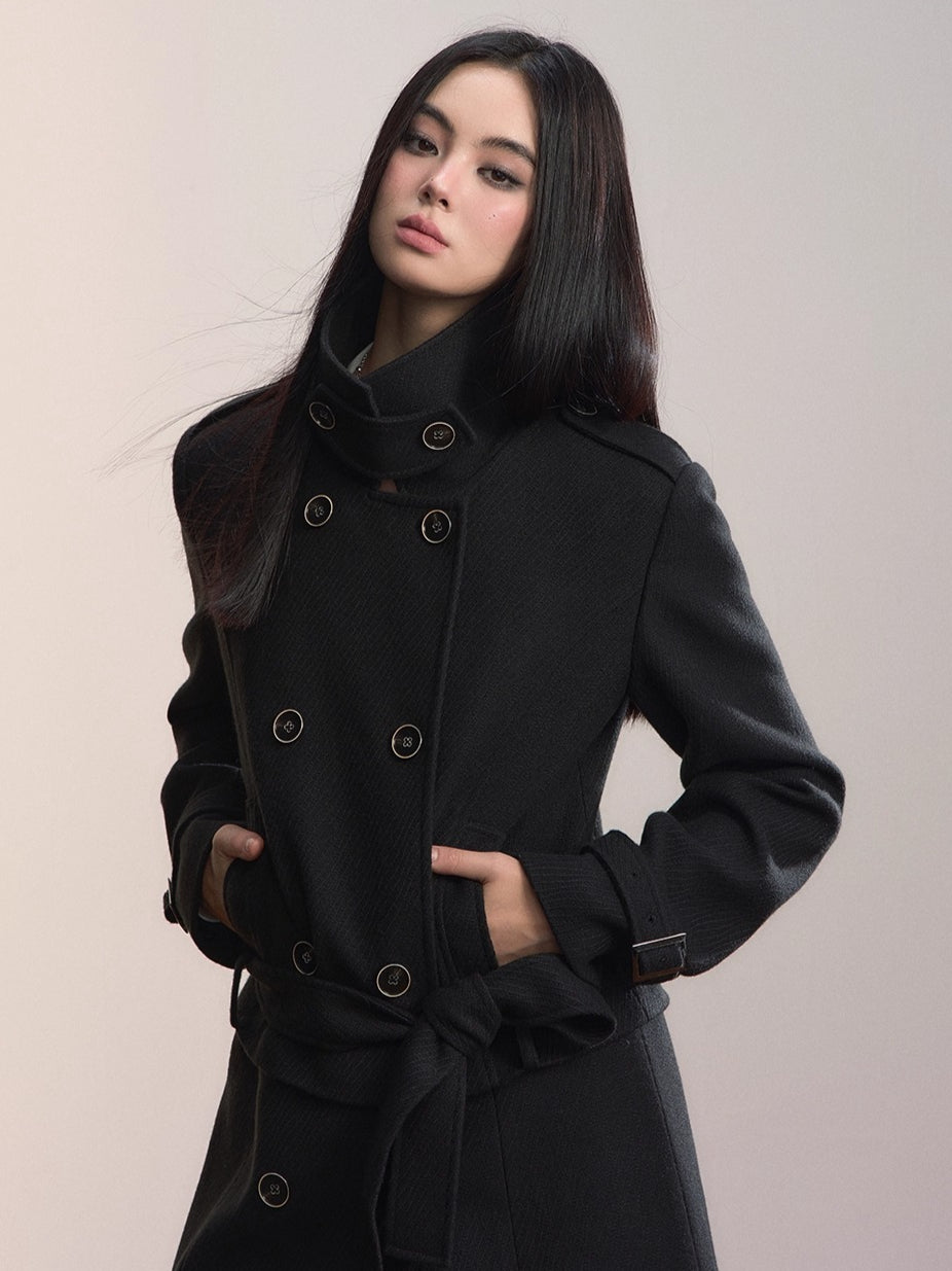Convertible Wool-Blend Detachable Coat