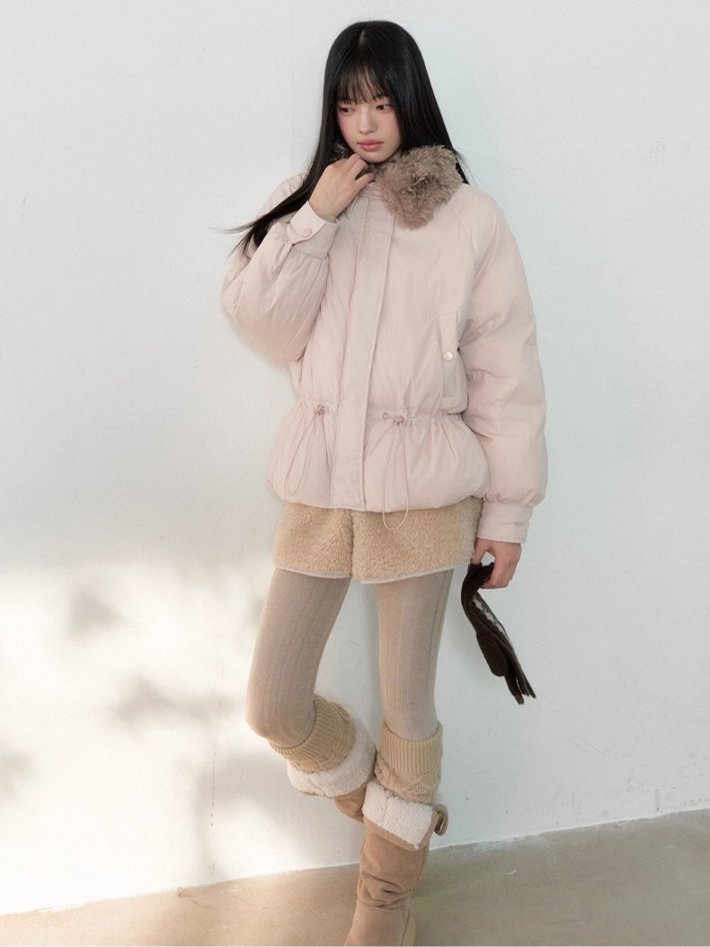 Fur Collar Sweet Puffer Down Jacket