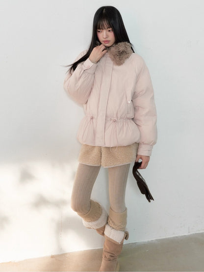 Fur Collar Sweet Puffer Down Jacket