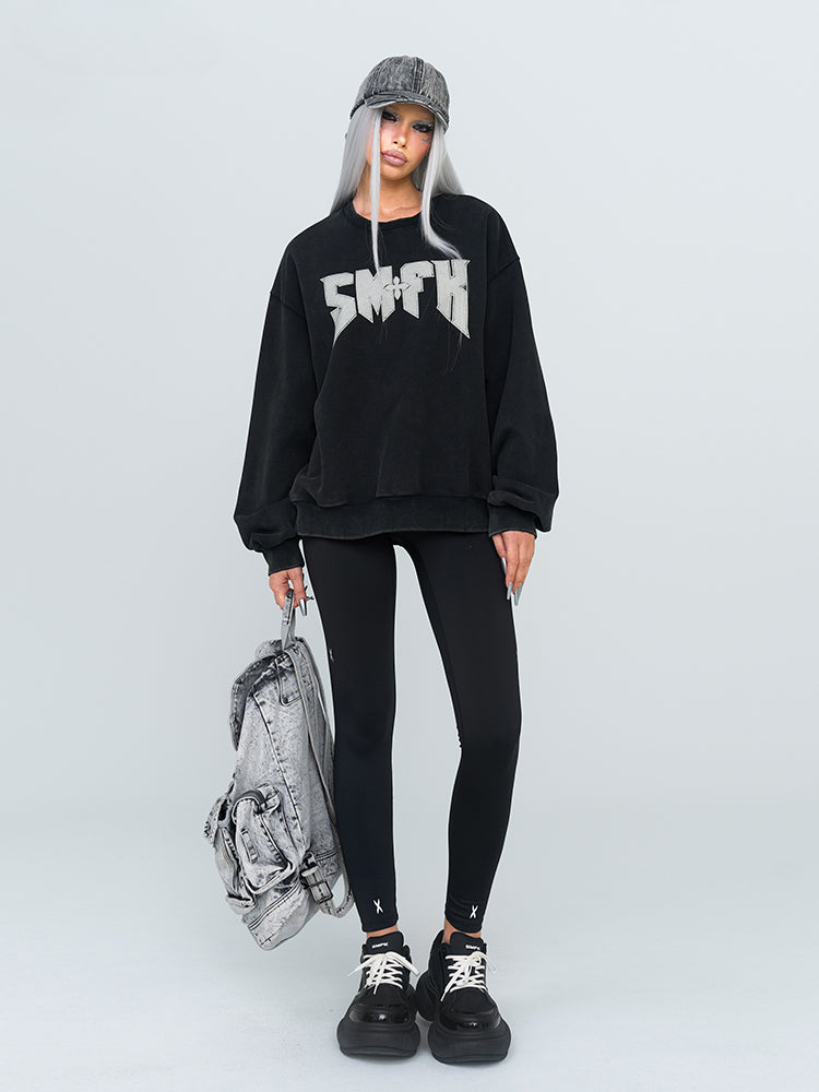 Black &amp; White Rock Oversized Hoodie