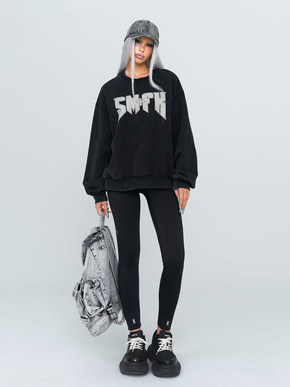 Black &amp; White Rock Oversized Hoodie