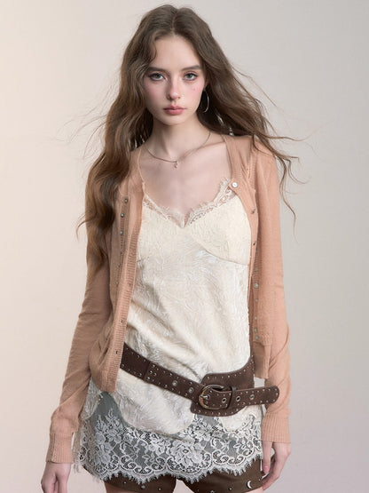 Fake Two-Piece Double-Layer Slim Knit Top