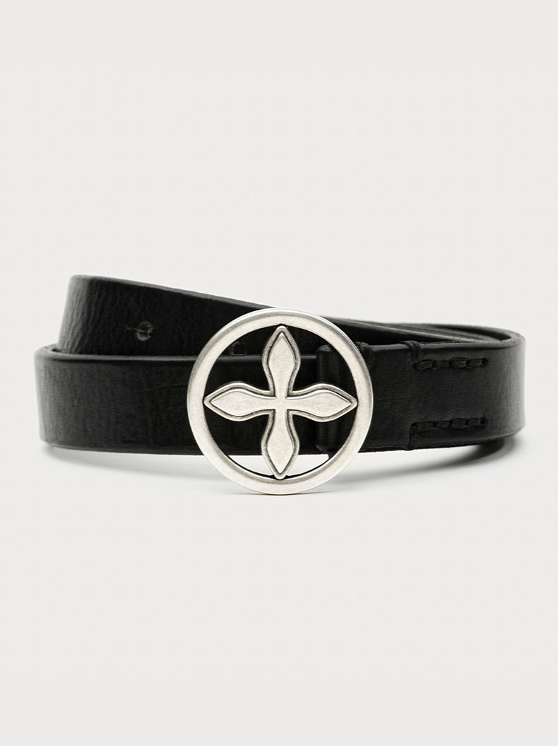 Black &amp; Silver Cross Belt