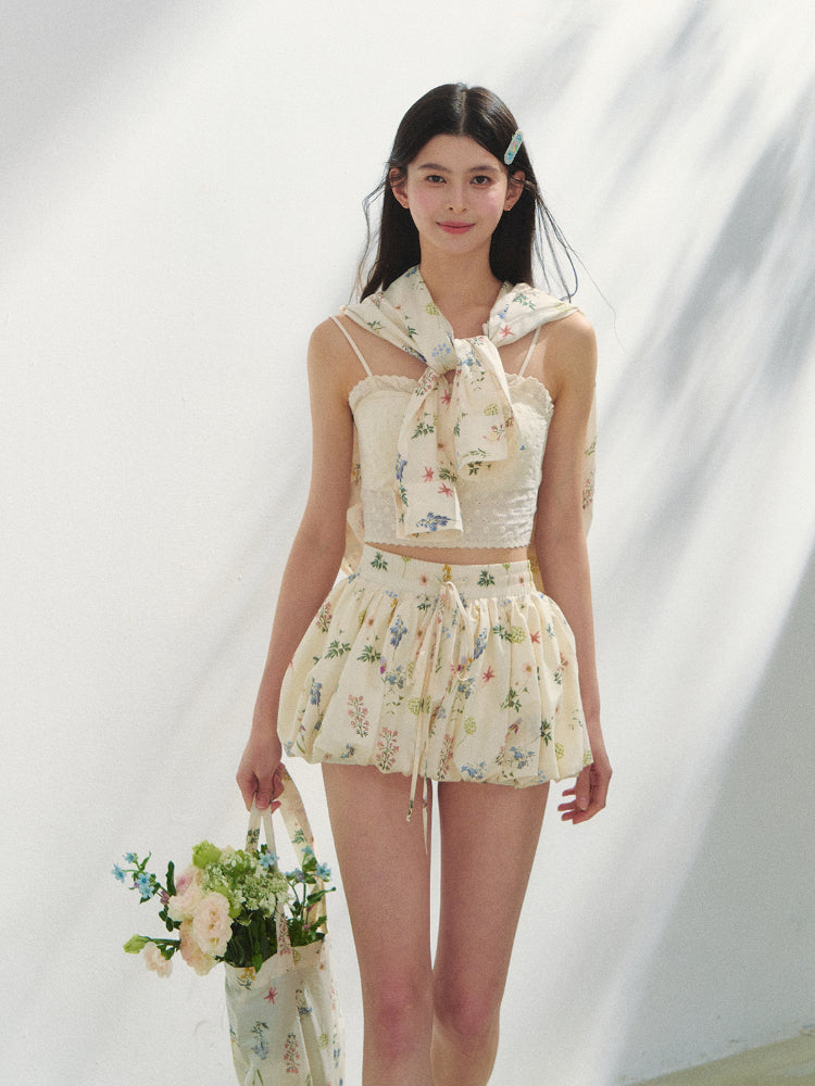 Embroidered Strapless Backless Top