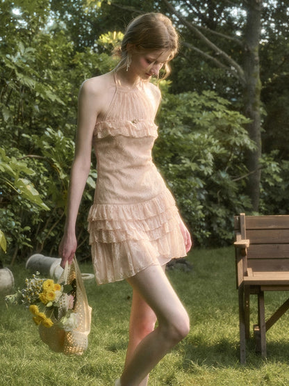 Pink Lace Slip Dress - CHINASQUAD