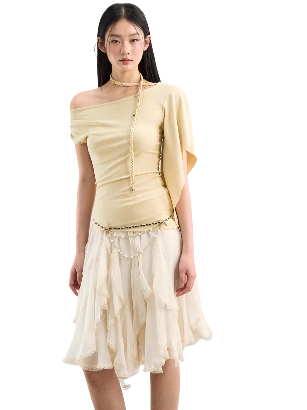 Asymmetric Flowing Chiffon Vacation Skirt