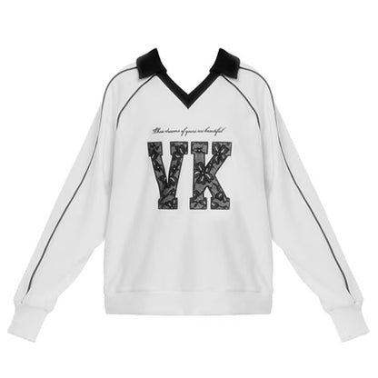 Retro Fleece-Lined Oversized Sweatshirt