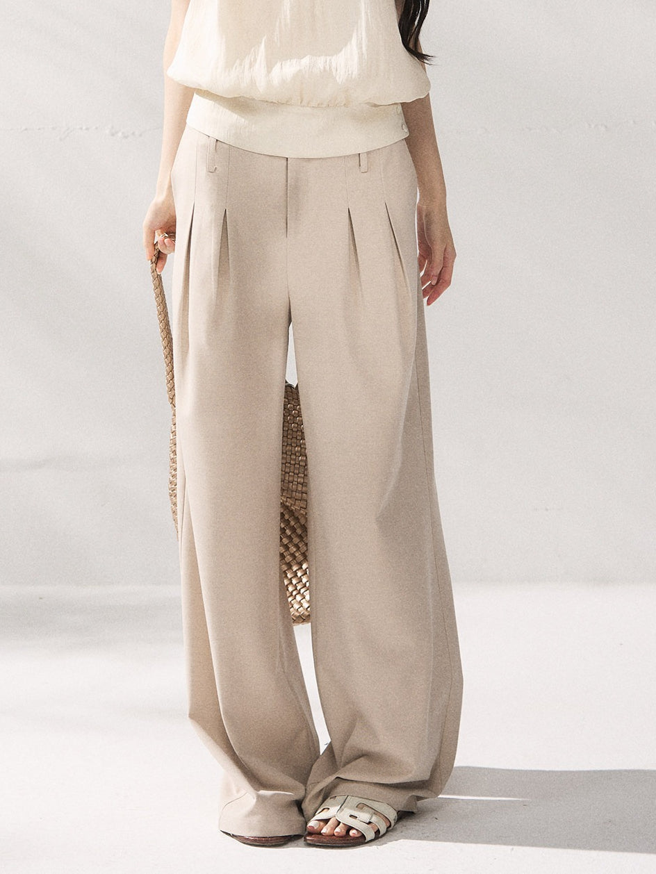 High-Waisted Relaxed Wide-Leg Trousers