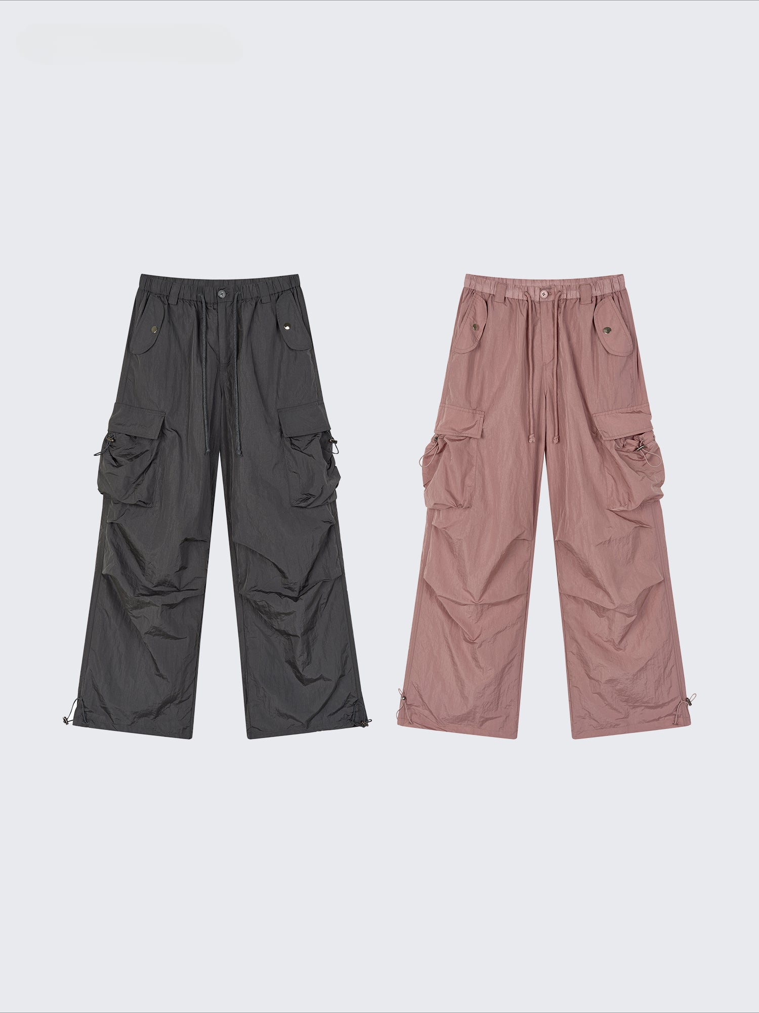 Mesh Pocket Cargo Wide-Leg Pants