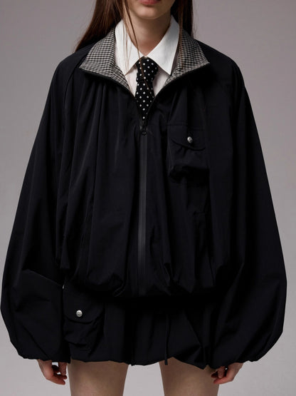 Check Panel Windbreaker Jackets &amp; Skirt Set - CHINASQUAD