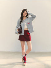 Crew Neck Dalmatian Jacquard Knit Cardigan - CHINASQUAD