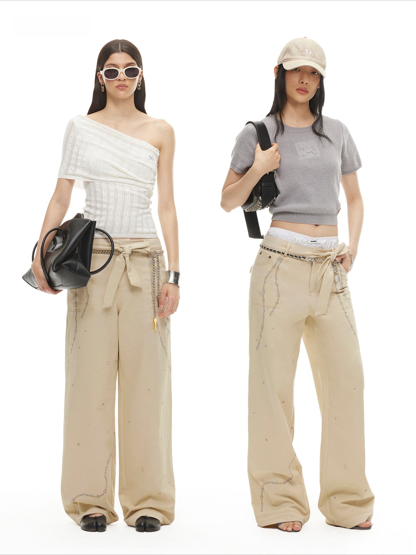 Beverly Relaxed Twill Wide-Leg Trousers