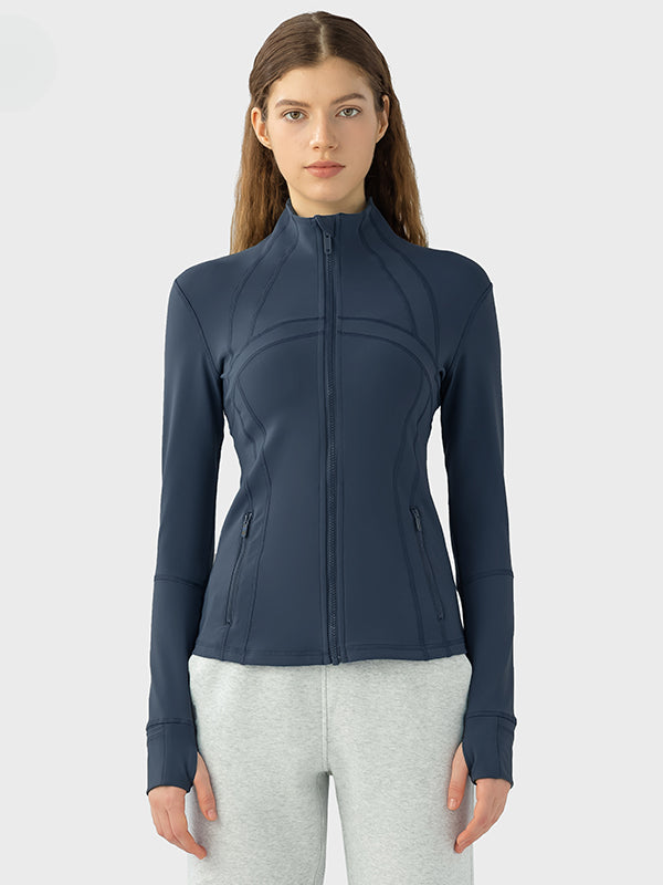 Stand Collar Zip-up Yoga Sports Jacket