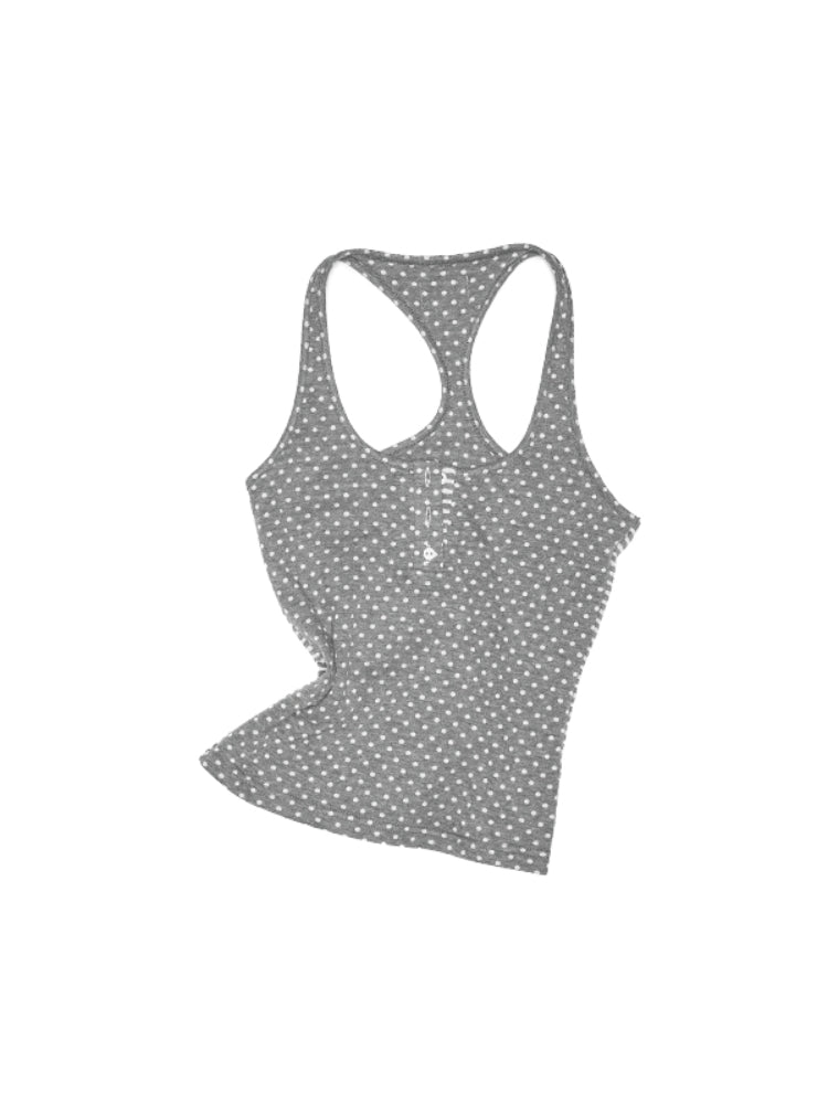 Polka Dot Stripe Double-Sided Tank Top - CHINASQUAD