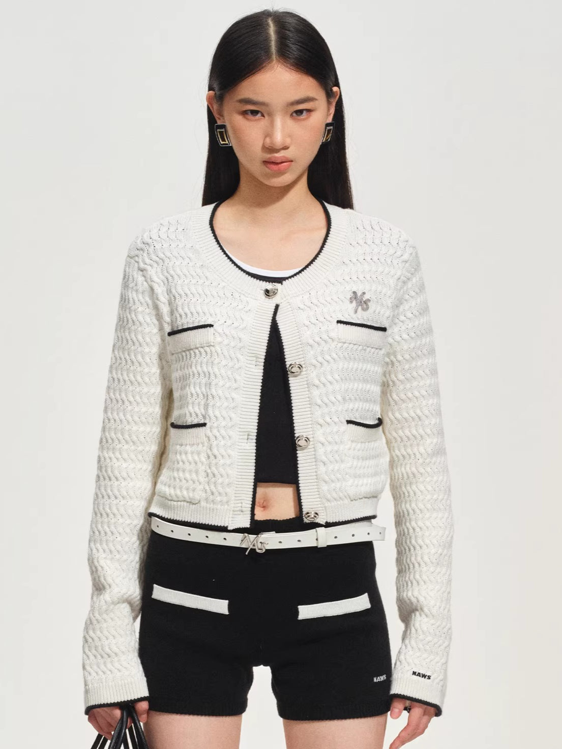 Wanderer Knight Cropped Cable-Knit Cardigan