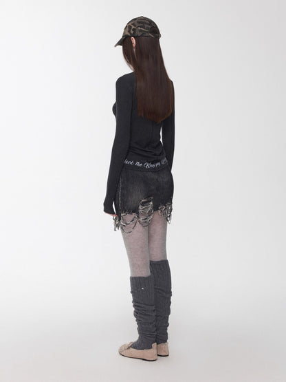 Wool Blend Over-the-Knee Slouchy Socks