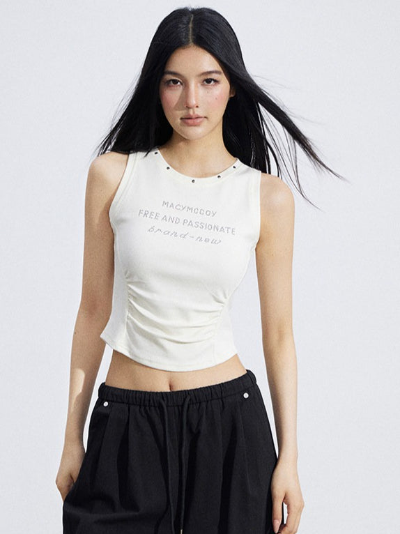 MACYMCCOY Logo Cinched Waist Sleeveless Tank Top – view 11