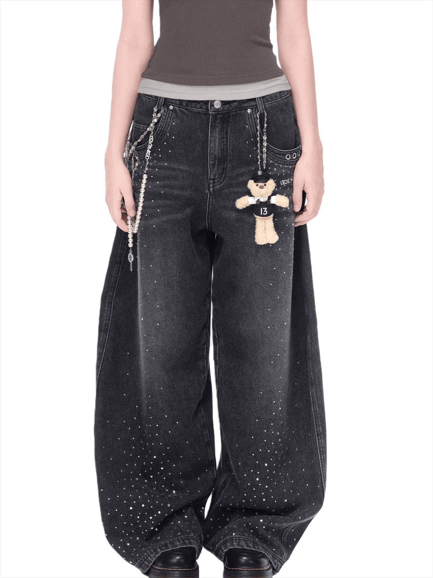 Vintage Curved-Leg Denim Jeans