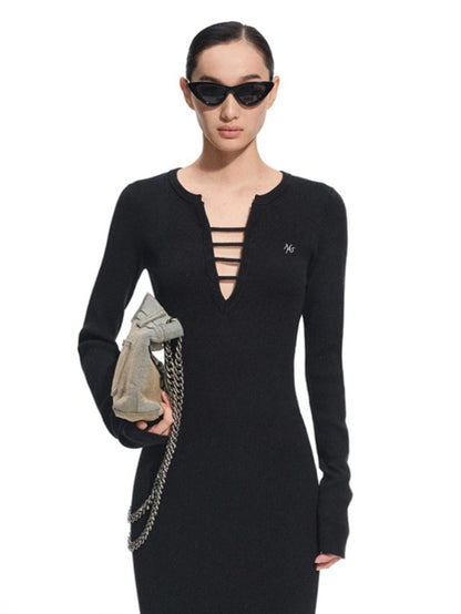 Trace Wool Blend Bodycon Dress