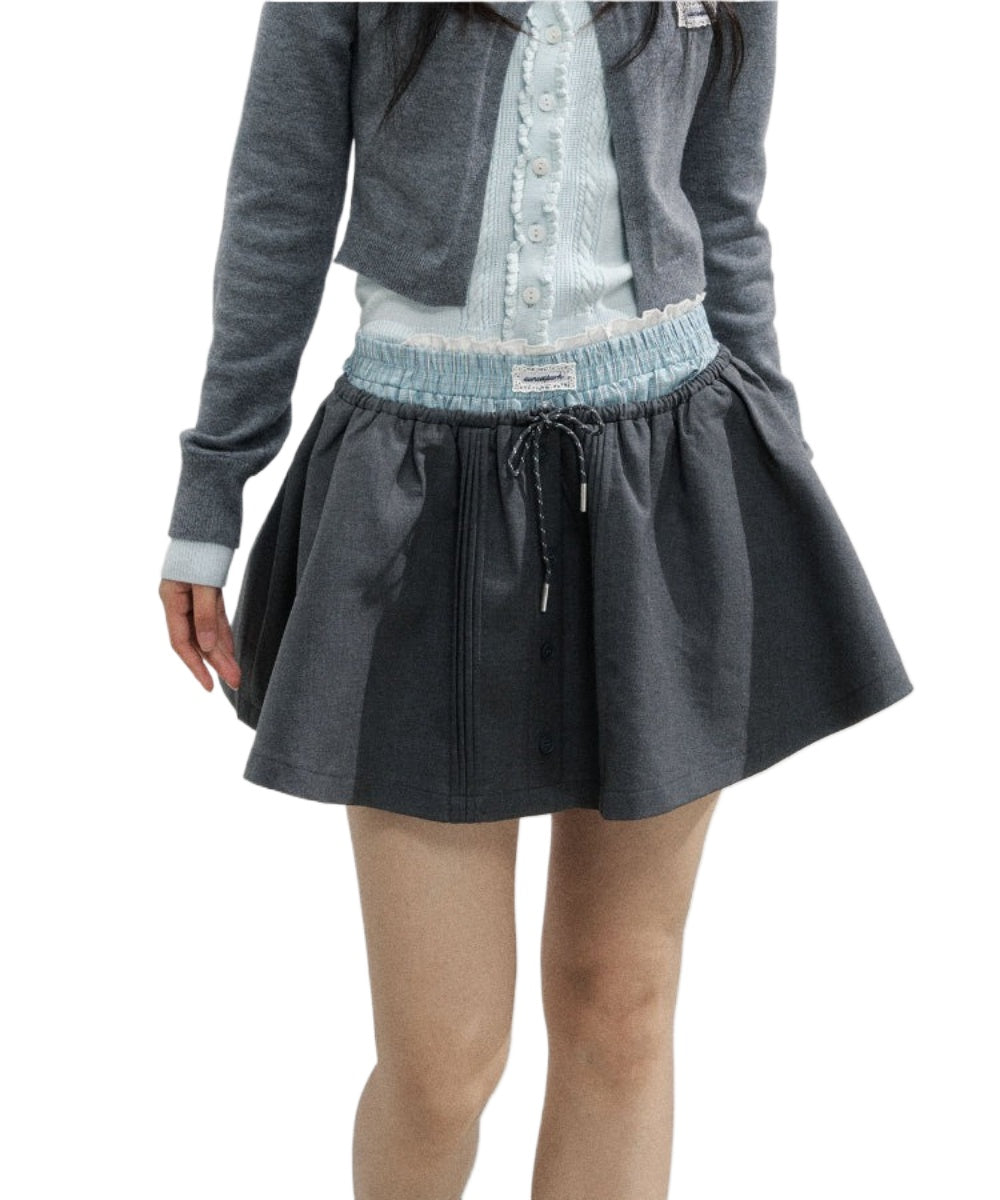 Romantic College Two-piece Mini Skirt