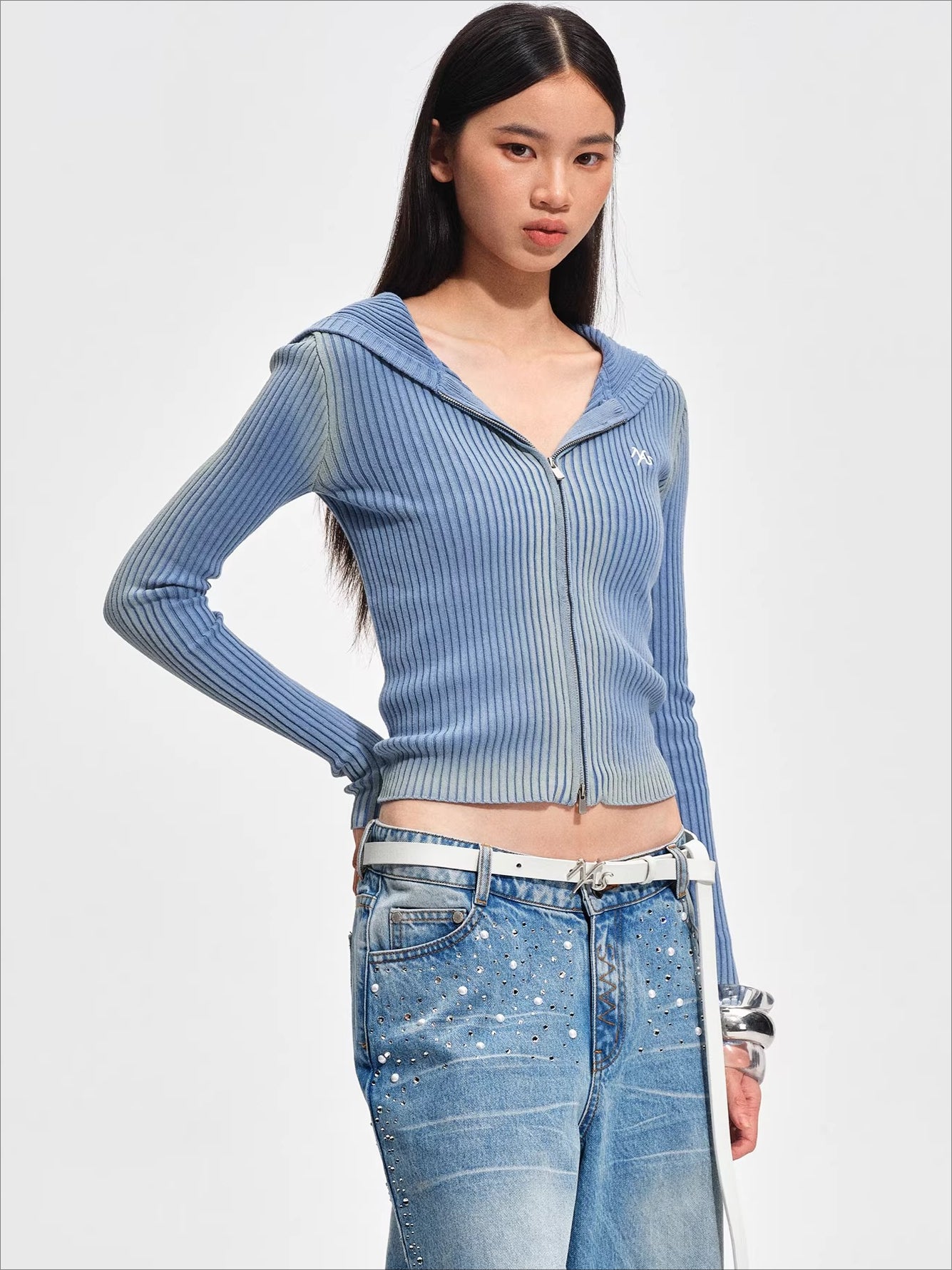 Slim-Fit Cotton Hooded Knit Cardigan