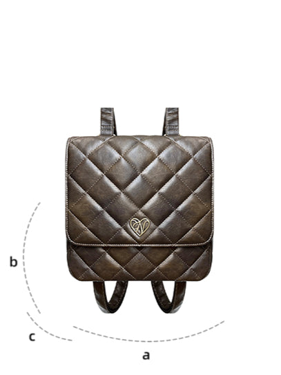 Brown Quilted Backpack