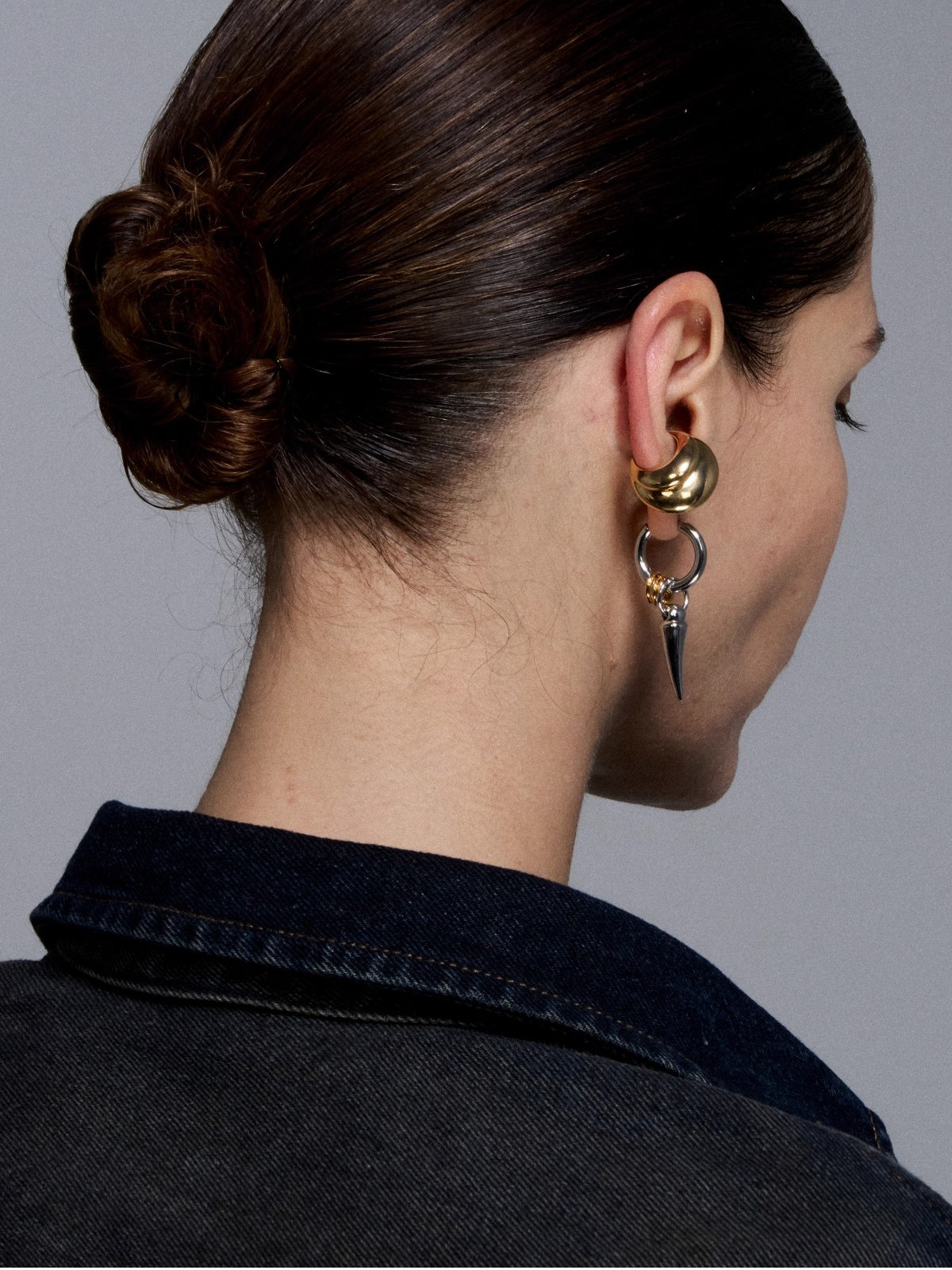 Reshaped Romance Metal Tooth Bone Earrings