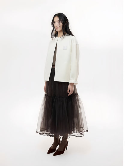 Wool-Blend Cropped Coat