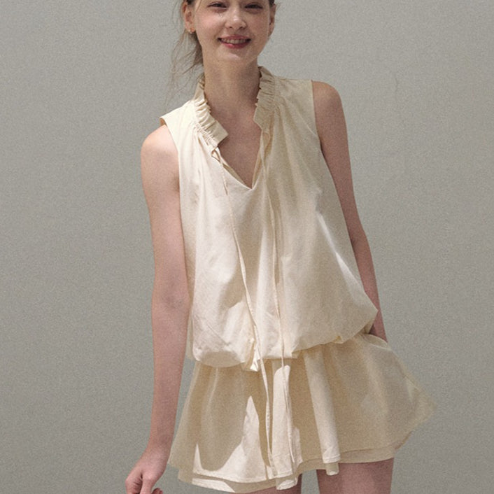 Lyocell Cotton Bubble Hem Dress