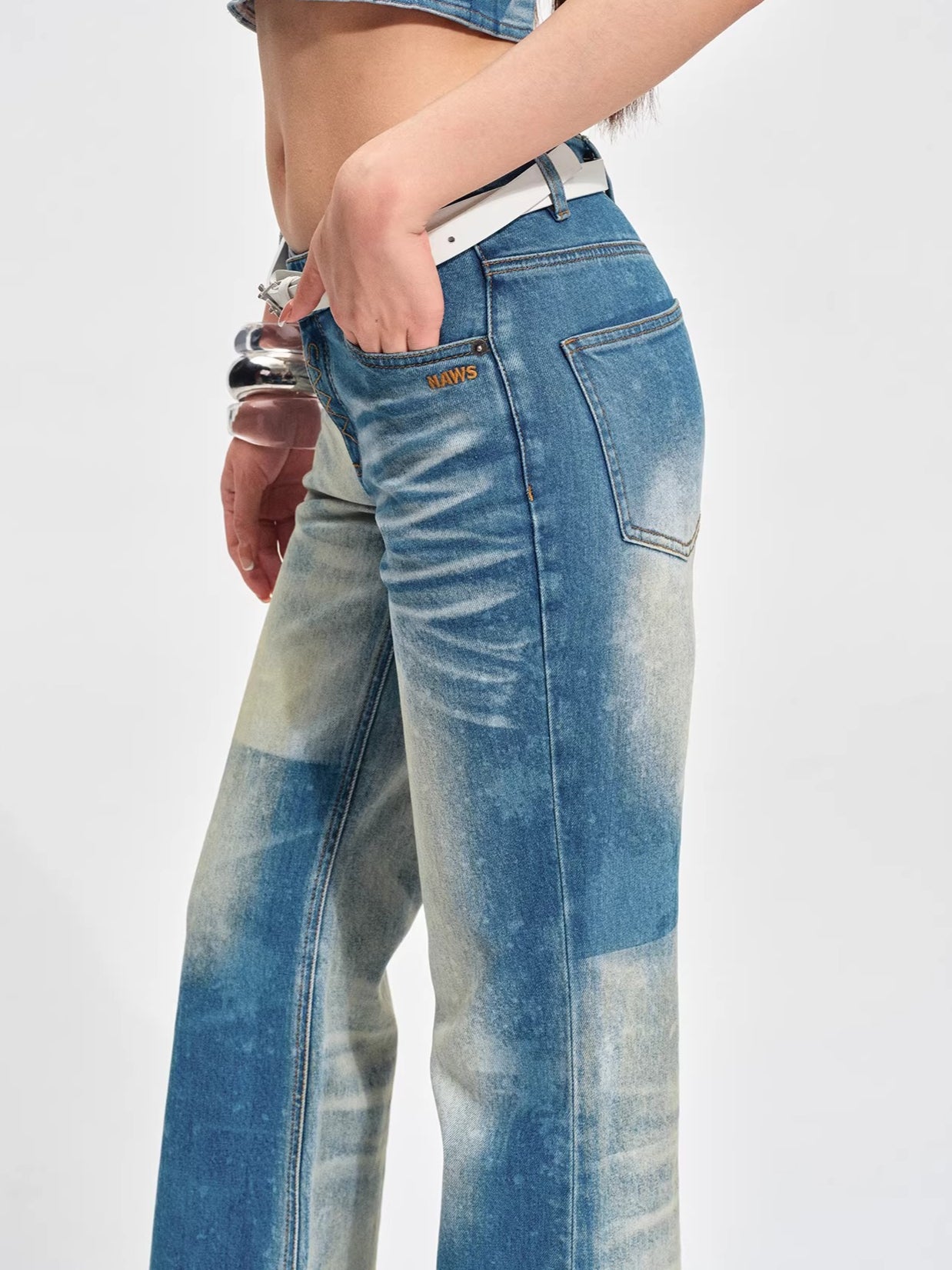 Straight-Leg Lyocell Denim Jeans
