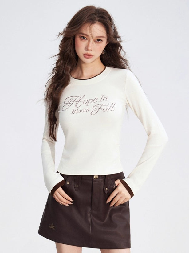 Studded A-Line Faux Leather Mini Skirt