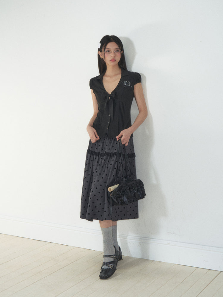 Bow - Accentuated Waist - Slimming Shirt Top - CHINASQUAD