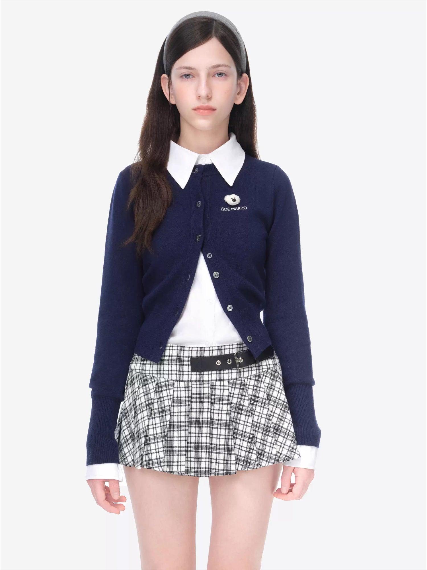 Cropped Knit Cardigan Sweater