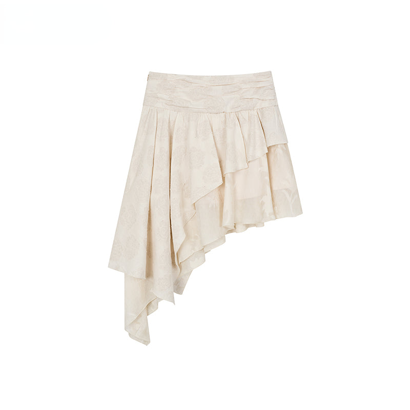 Beige New Chinese Irregular Skirt