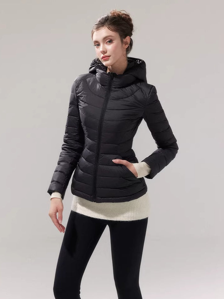 Lightweight 90% Down Quilted Stand-Collar Coat