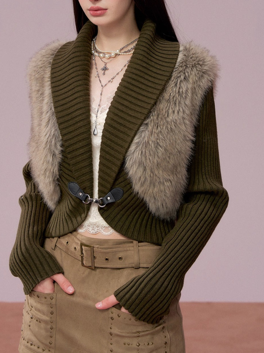 Heavyweight Knit Cropped Jacket