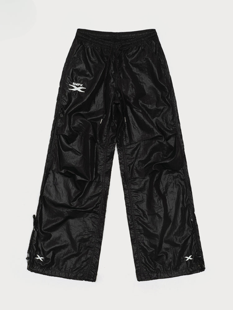 Embroidered Ultra-Light Wide-Leg Workout Pants - CHINASQUAD