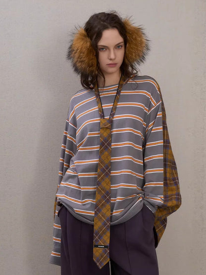 Adjustable Two-Way Contrast Plaid Tie