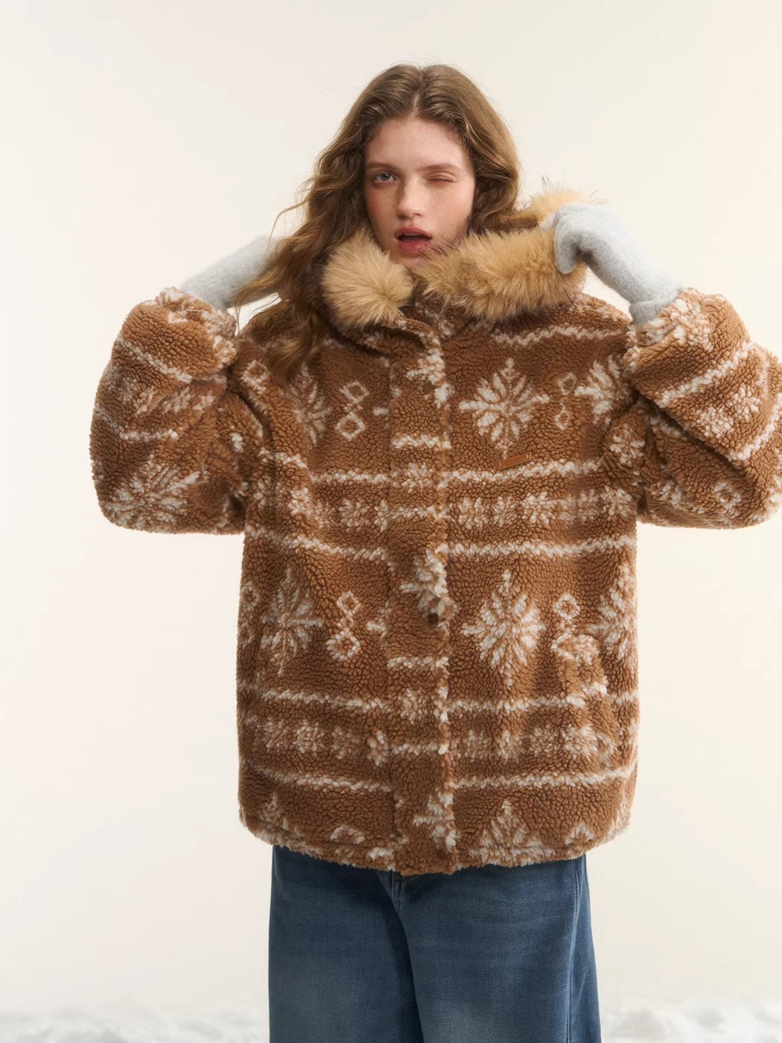 Fur Collar Fleece Hooded Jacket