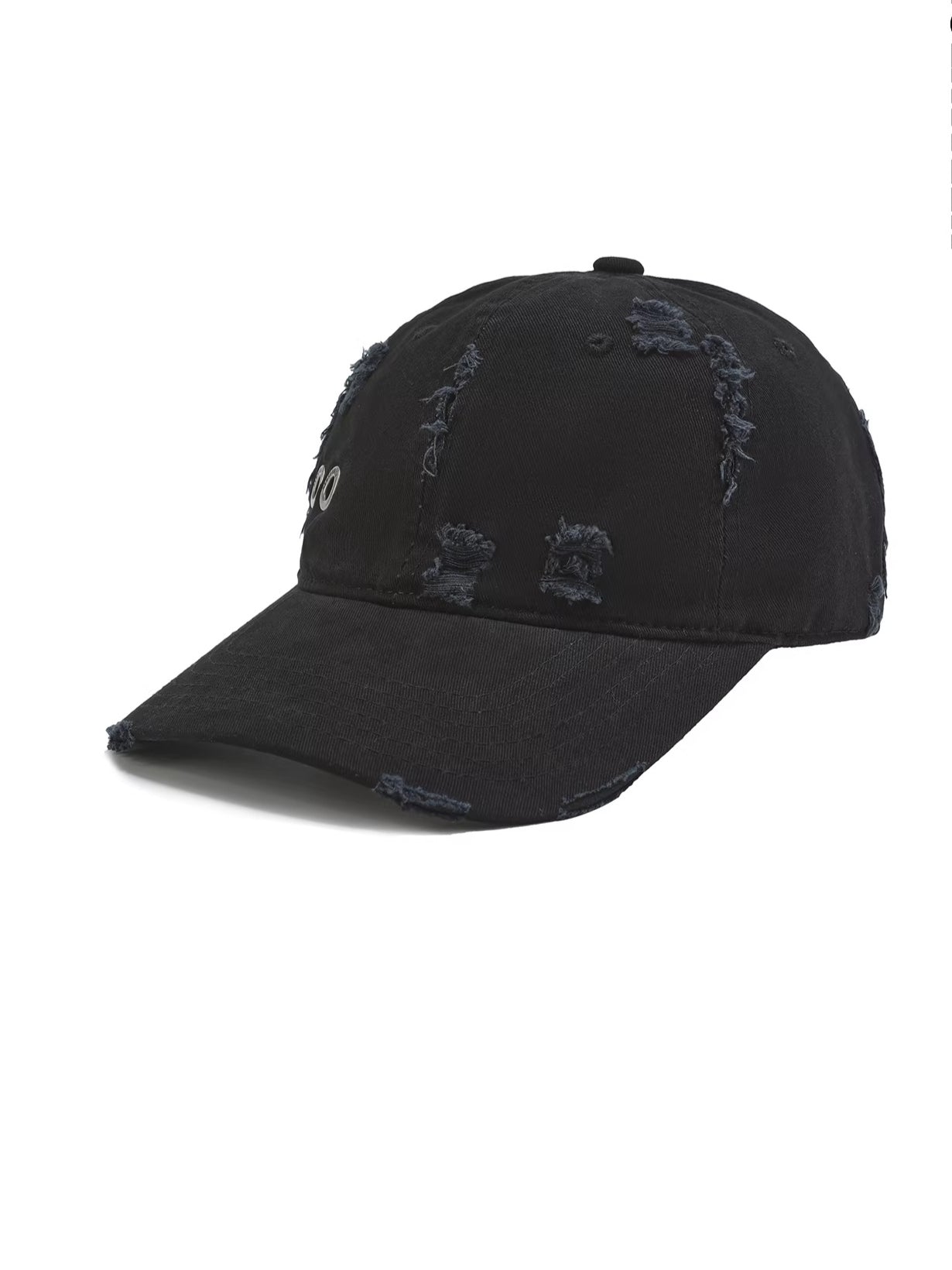 Distressed Washed Eyelet Baseball Cap