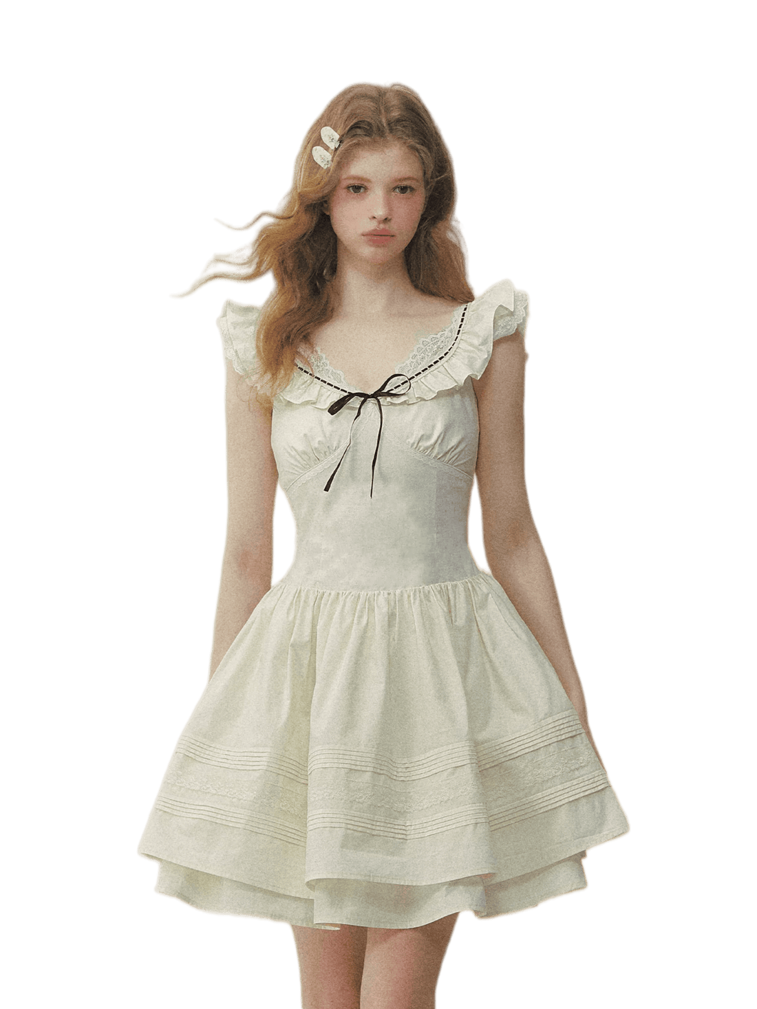 Seine Girl Ruffle Sleeve Dress
