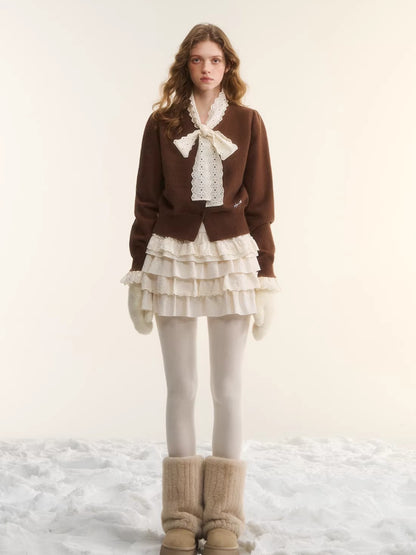 Tiered High-Waist A-Line Puff Skirt