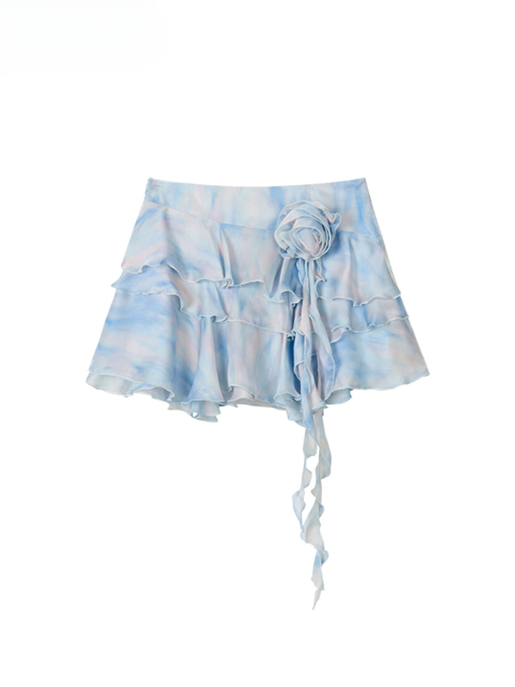 Ribbon-Strap Cake Top &amp; Skirt Set