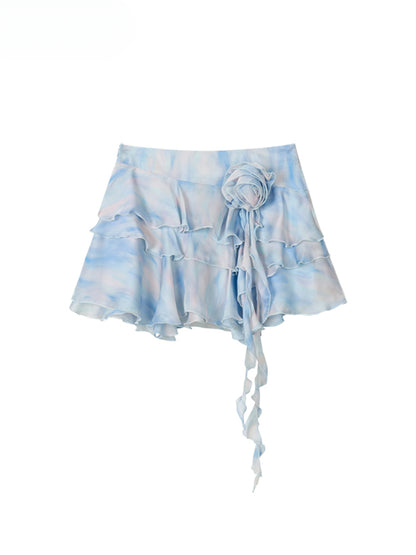 Ribbon-Strap Cake Top &amp; Skirt Set